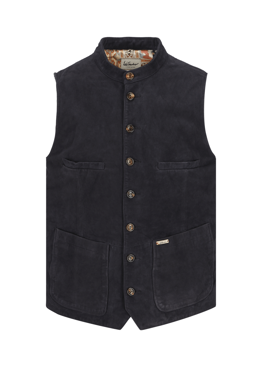Luis Trenker Gilet In Pelle Scamosciata Modello Lusamoele