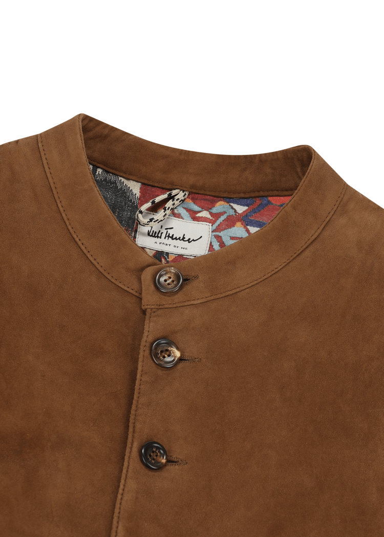 Luis Trenker Gilet In Pelle Scamosciata Modello Lusamoele