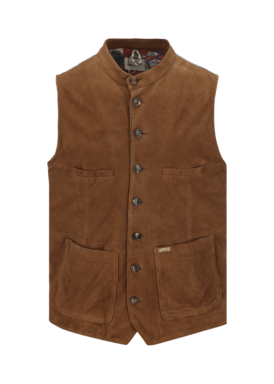 Luis Trenker Gilet in pelle scamosciata modello Lusamoele