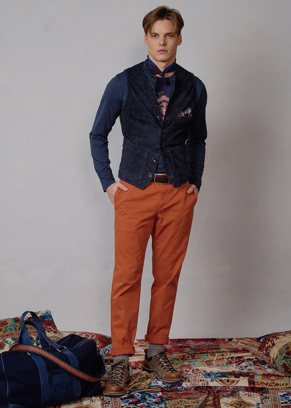 Luis Trenker Gilet in pelle scamosciata modello Lusamoele