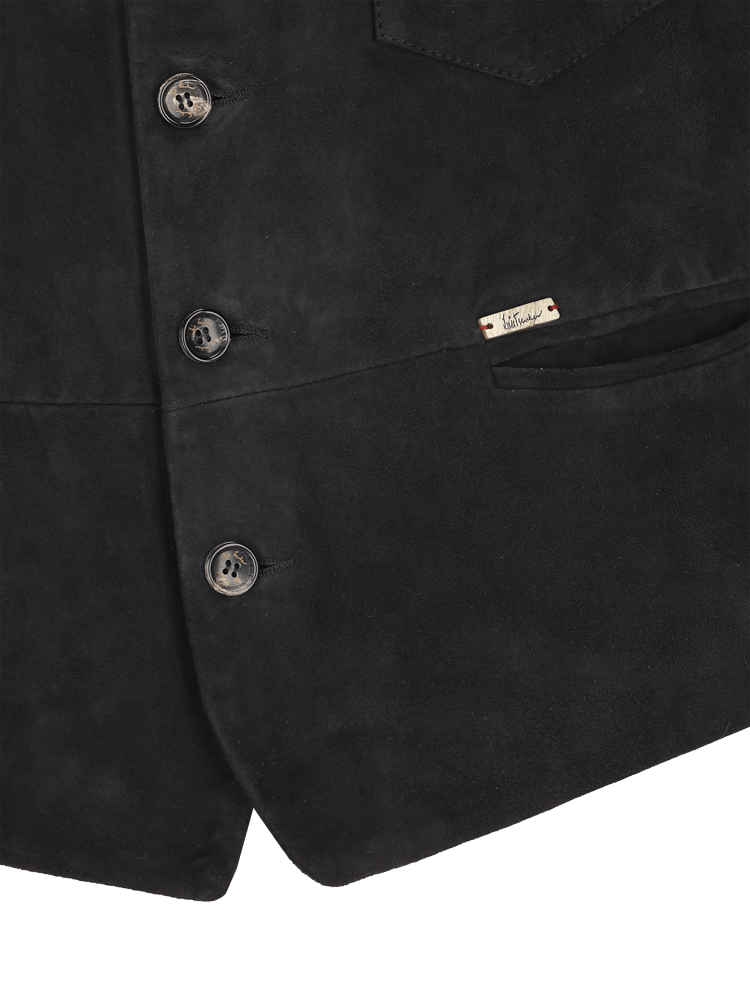 Luis Trenker Gilet In Pelle Scamosciata Modello Luselim