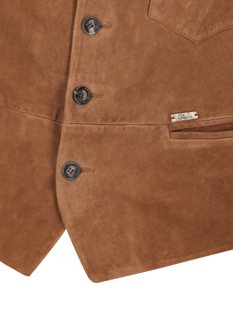 Luis Trenker Gilet In Pelle Scamosciata Modello Luselim