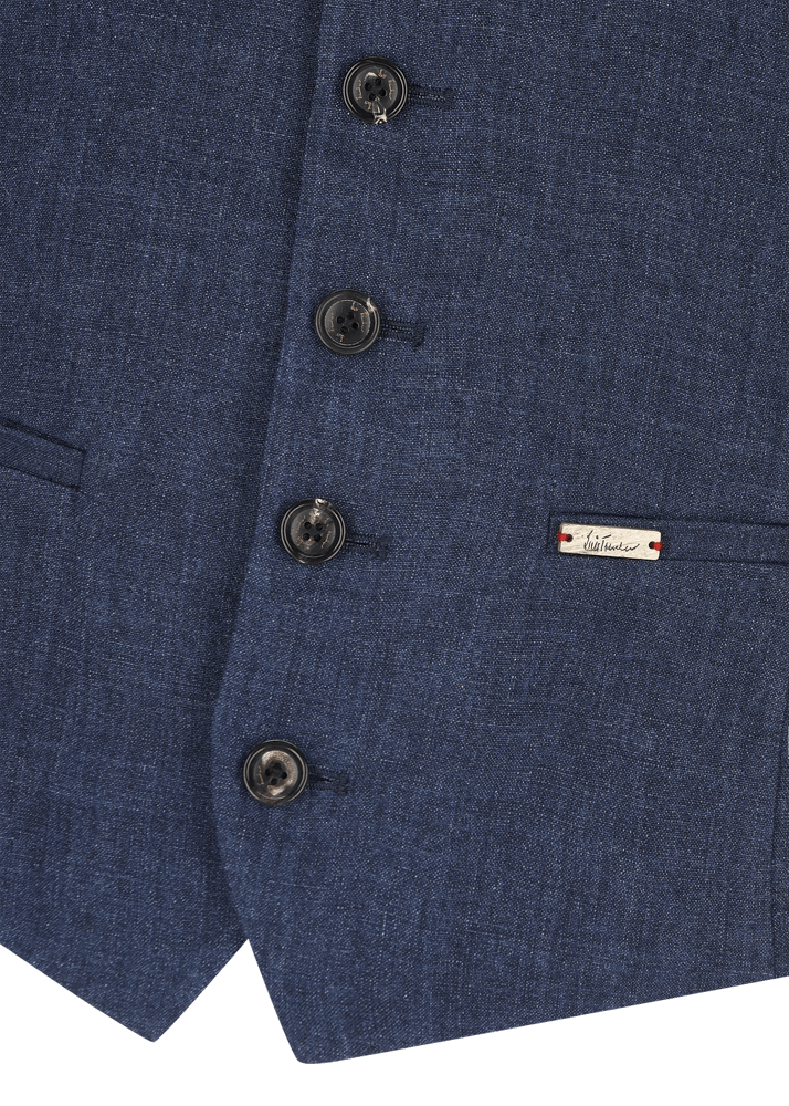 Luis Trenker Gilet In Puro Lino Modello Lusebastian