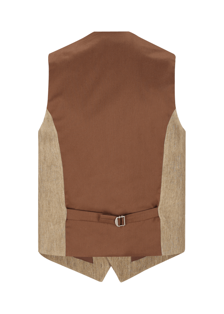 Luis Trenker Gilet In Puro Lino Modello Lusebastian