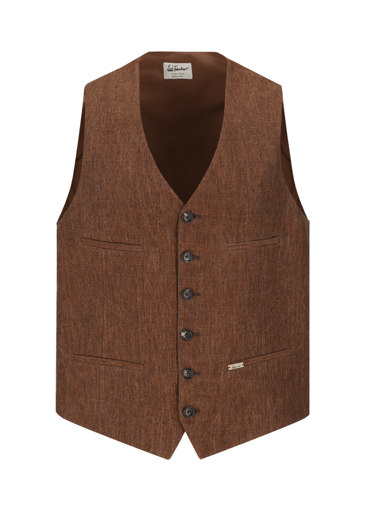 Luis Trenker Gilet in puro lino modello Lusebastian