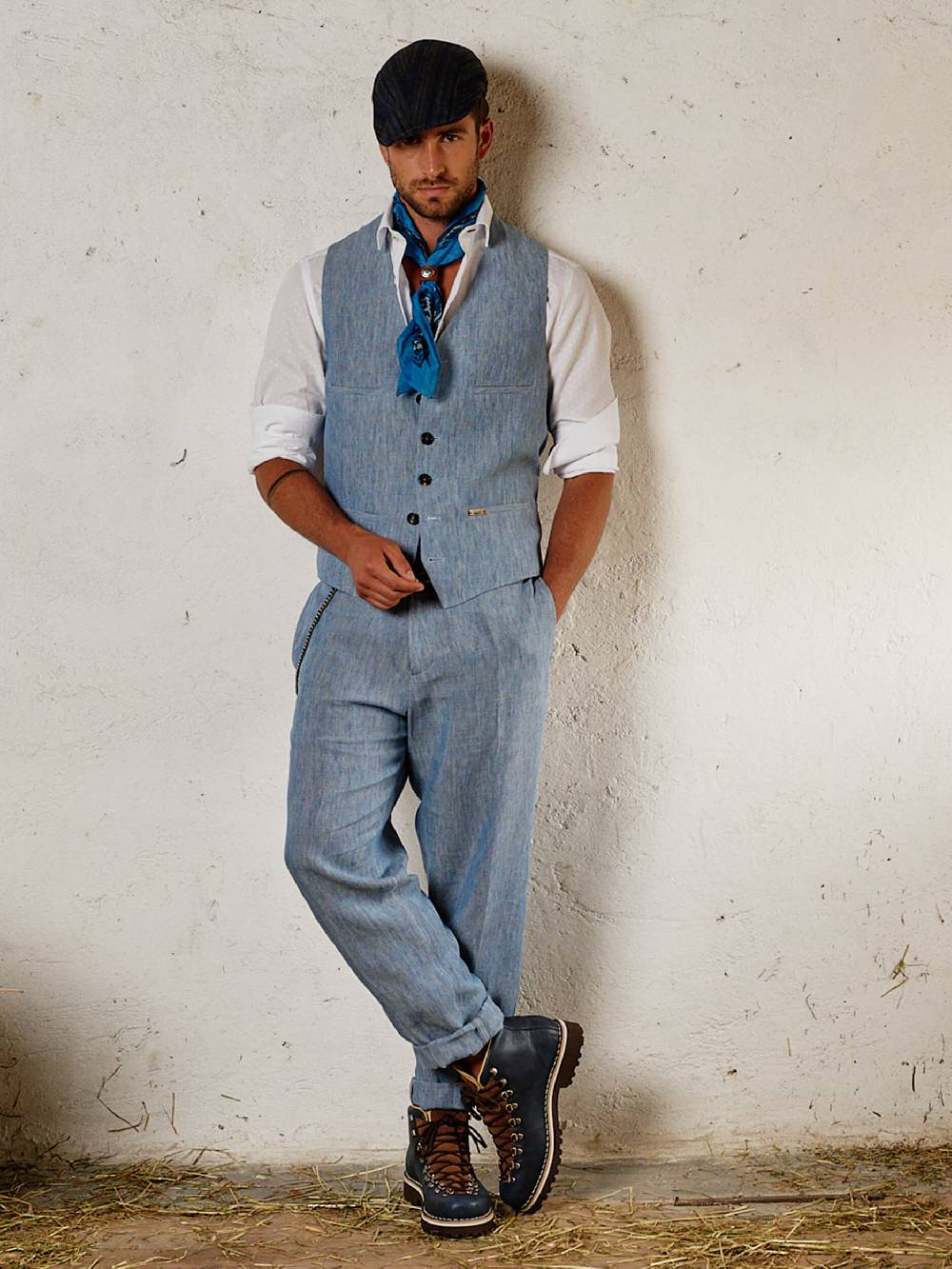 Luis Trenker Gilet in puro lino modello Lusebastian