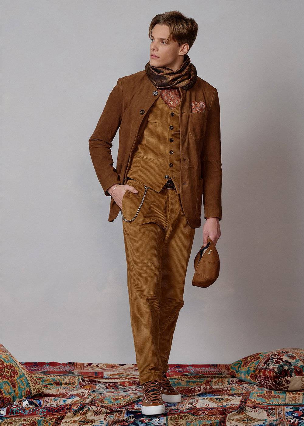 Luis Trenker Gilet In Velluto A Coste Modello Lusebastian