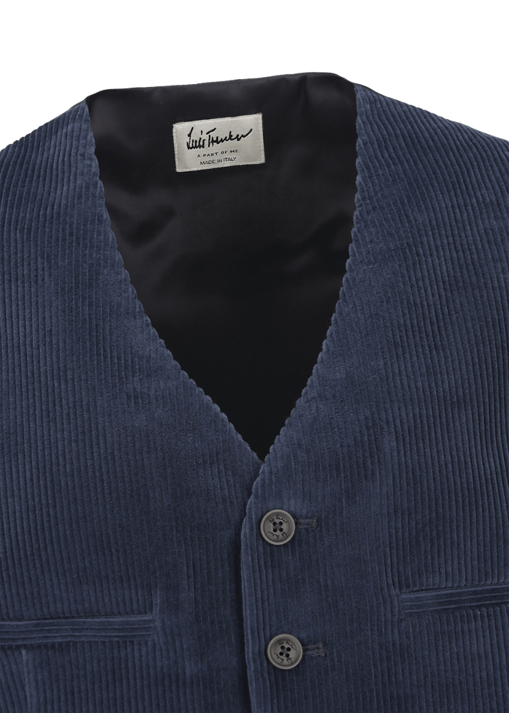 Luis Trenker Gilet In Velluto A Coste Sottili Modello Lusebastian