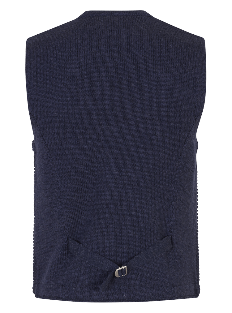 Luis Trenker Gilet Lavorato A Maglia In Misto Lana Modello Lussam