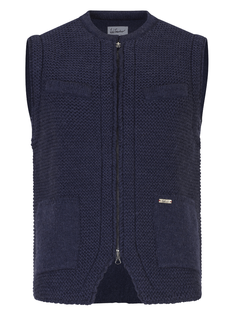 Luis Trenker Gilet lavorato a maglia in misto lana modello Lussam
