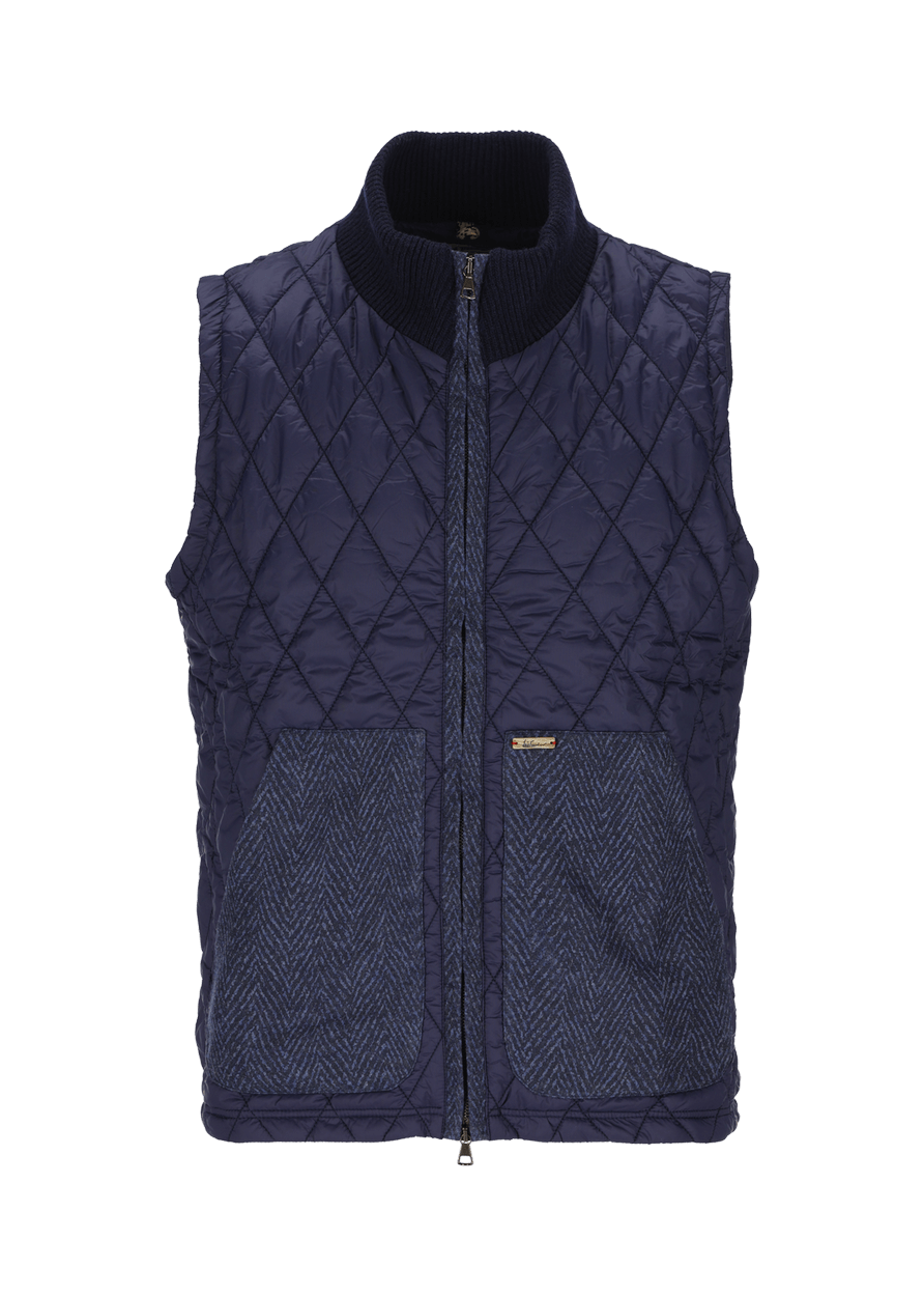 Luis Trenker Gilet Trapuntato In Nylon Modello Lugus