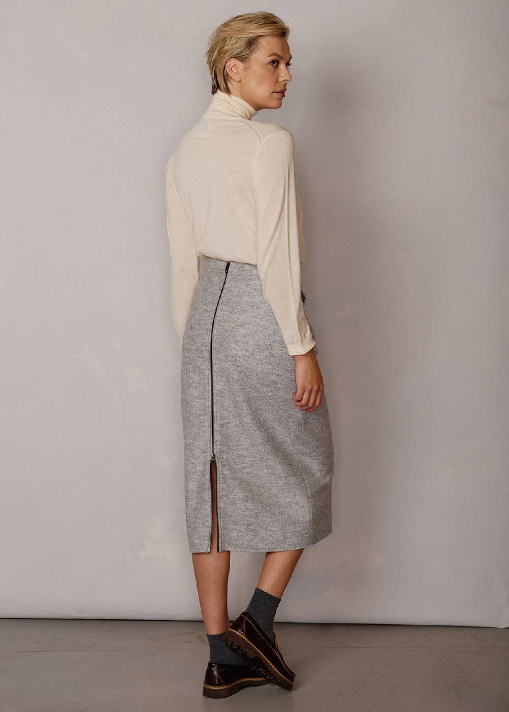 Luis Trenker Gonna A Tubino In Lana Follata Leggera Luisla