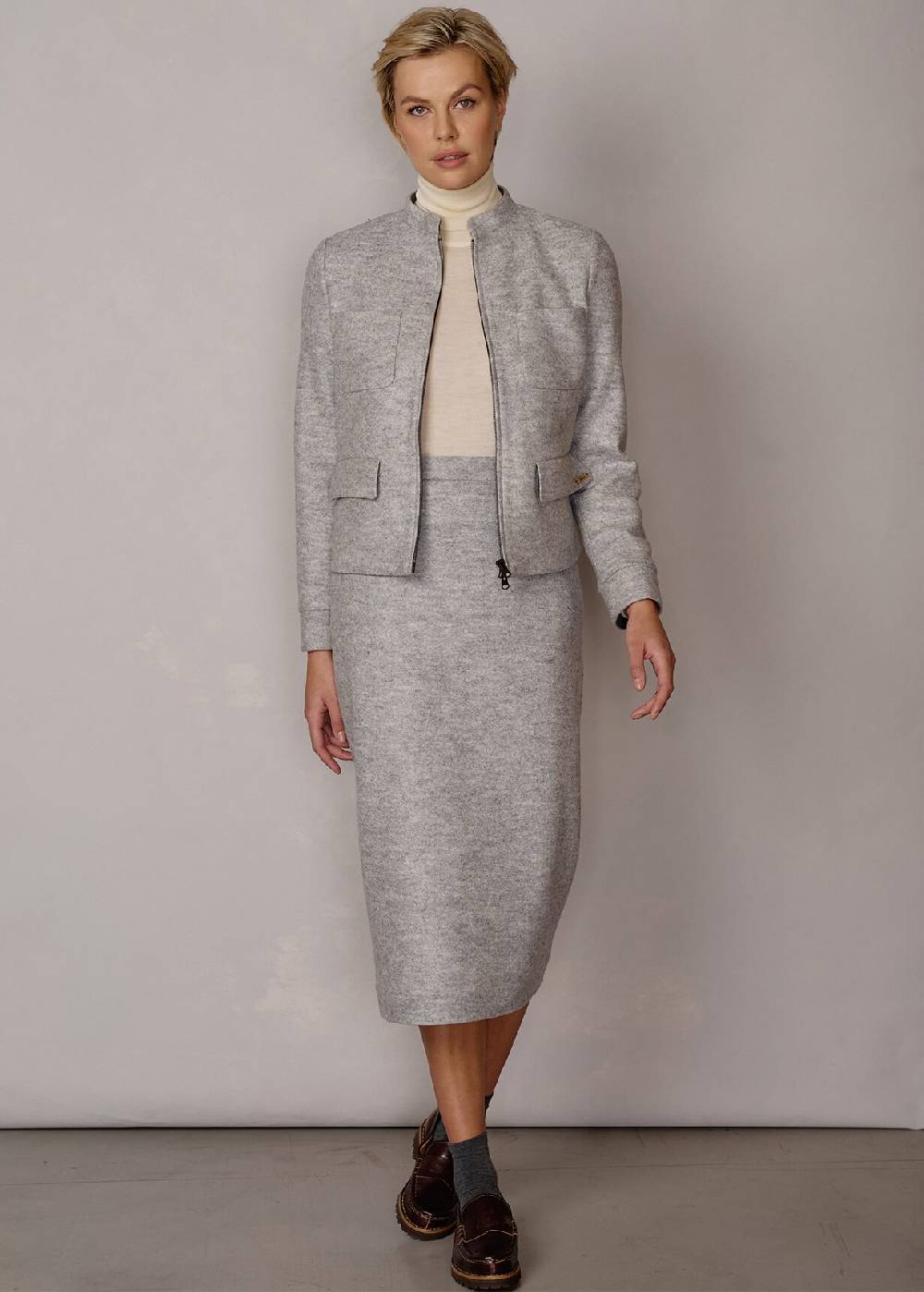 Luis Trenker Gonna a tubino in lana follata leggera Luisla