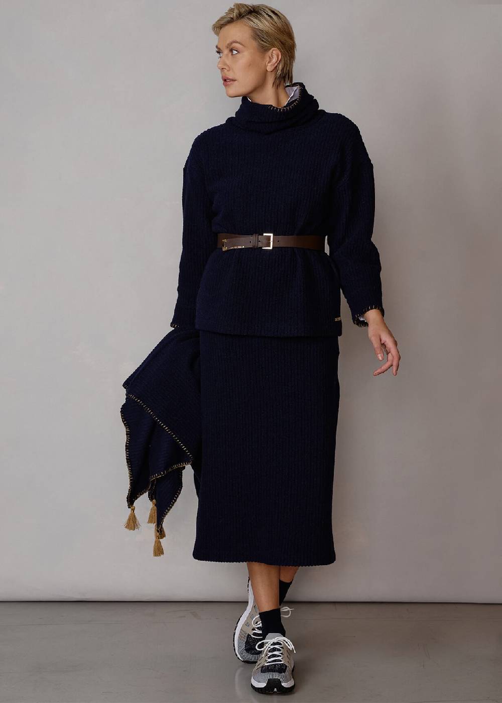 Luis Trenker Gonna a tubino in maglia a coste Luisla