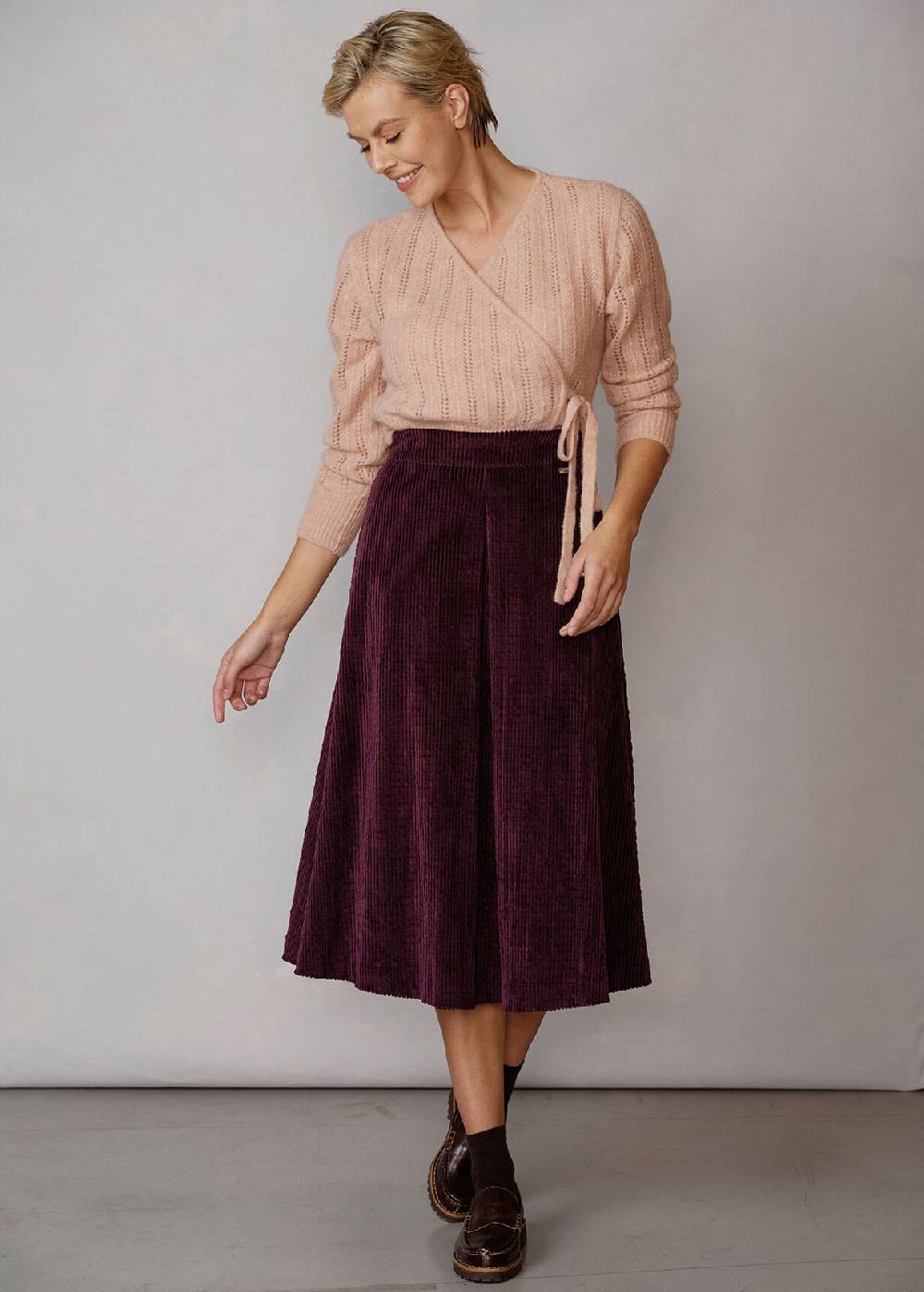 Luis Trenker Gonna in jersey di velluto a coste Lunatalia