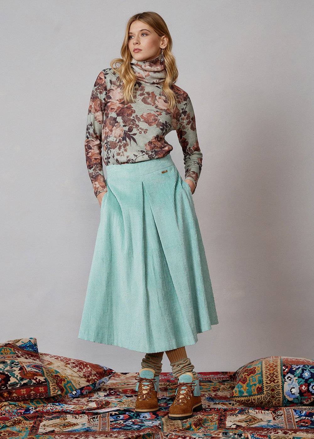 Luis Trenker Gonna in velluto a coste modello Lunatalia