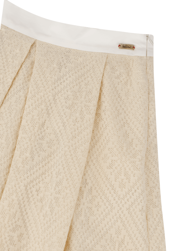 Luis Trenker Gonna Lunga In Jersey Di Cotone E Pizzo Modello Lumarzia