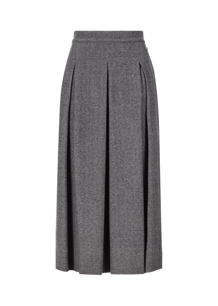 Luis Trenker Gonna Plissettata Con Motivo A Spina Di Pesce Luklaudia