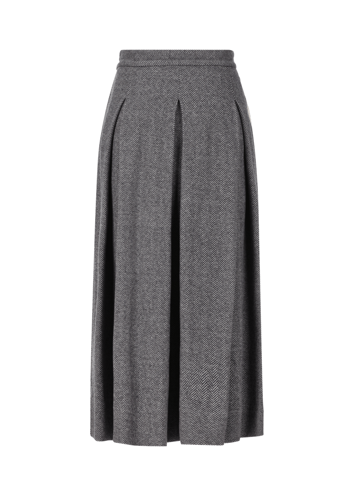 Luis Trenker Gonna Plissettata Con Motivo A Spina Di Pesce Luklaudia