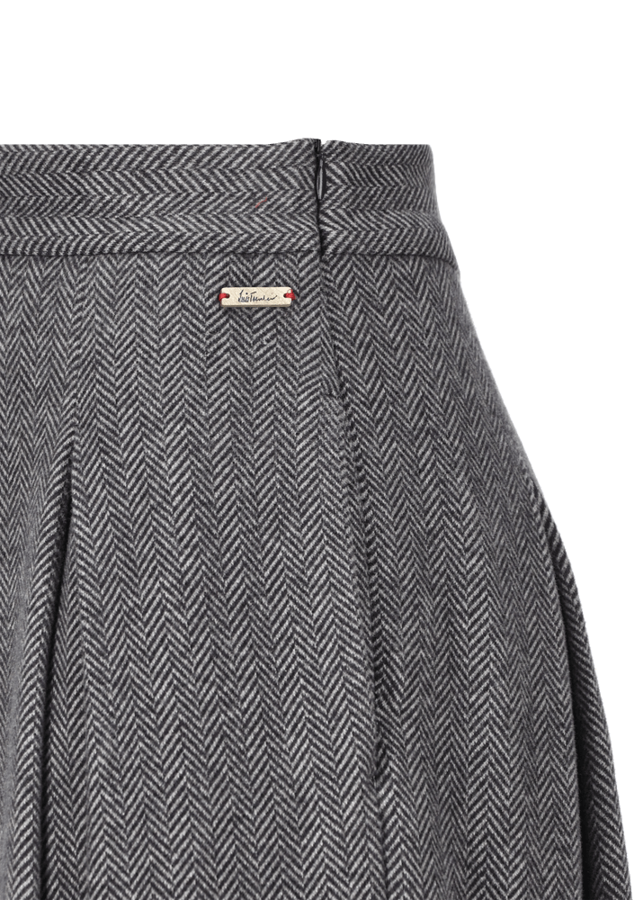 Luis Trenker Gonna Plissettata Con Motivo A Spina Di Pesce Luklaudia