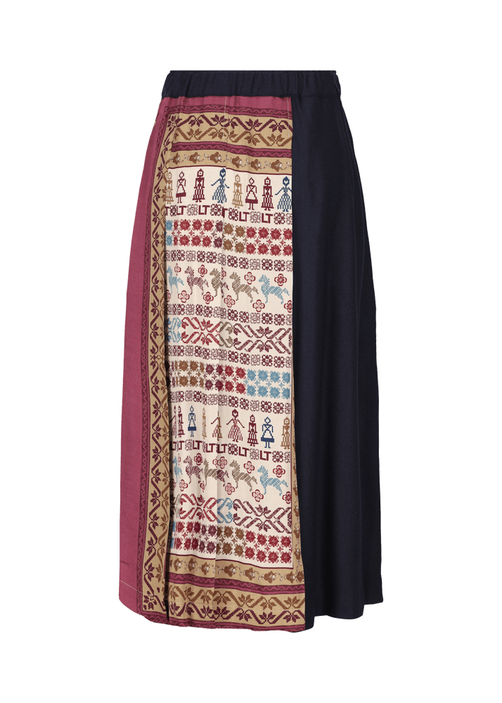 Luis Trenker Gonna Plissettata Realizzata In Mix Di Materiali Lumatilda