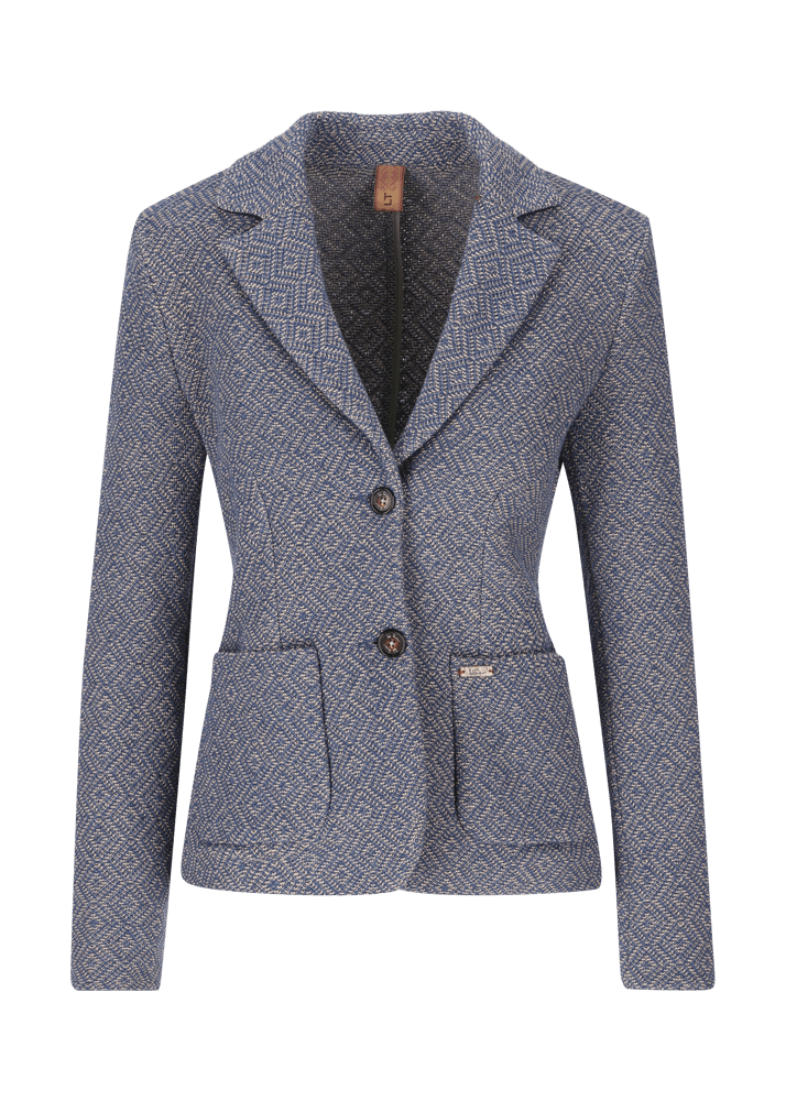 Luis Trenker Blazer in jersey con motivo Lurosella