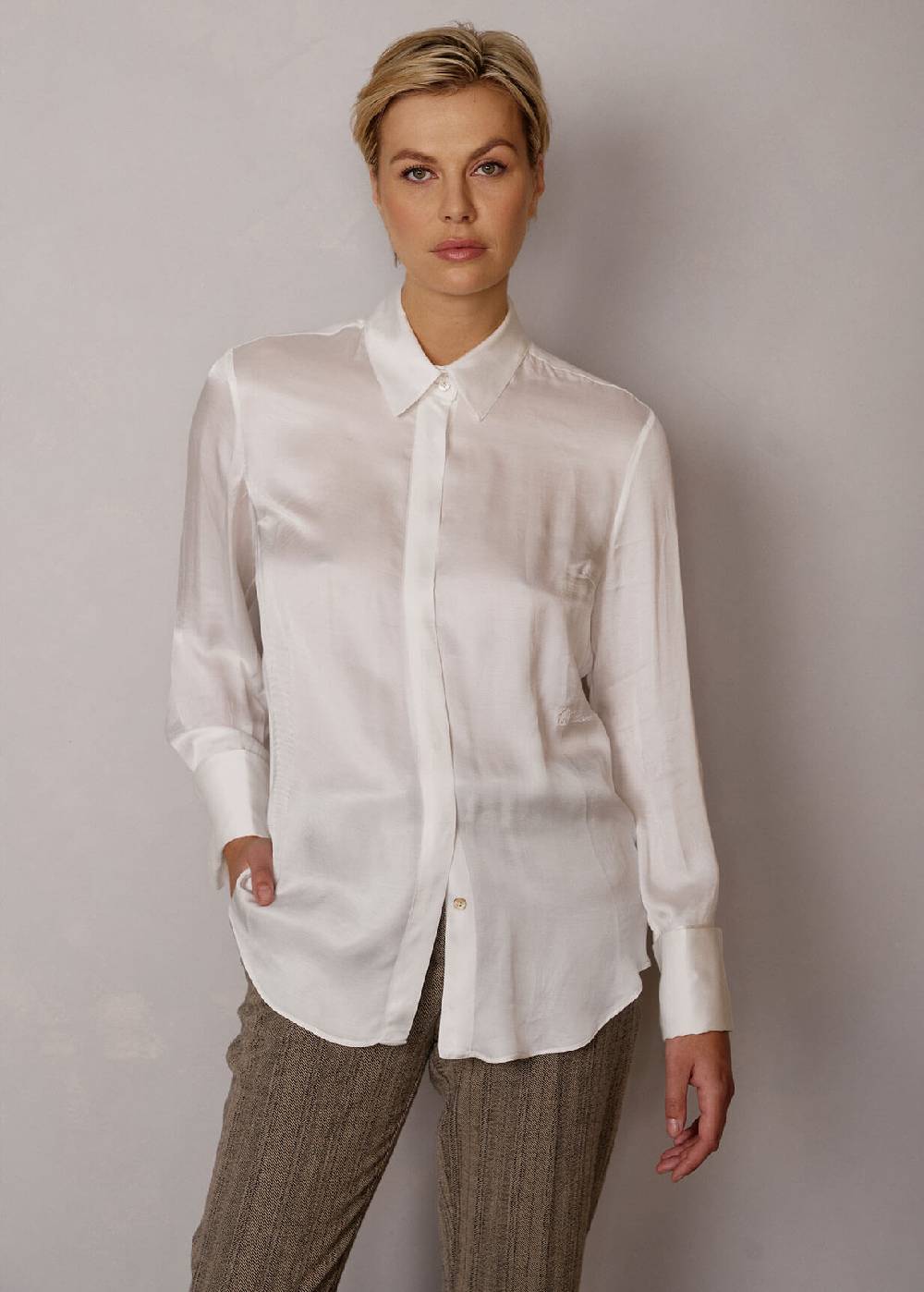 Luis Trenker Camicetta in pura viscosa Lubice