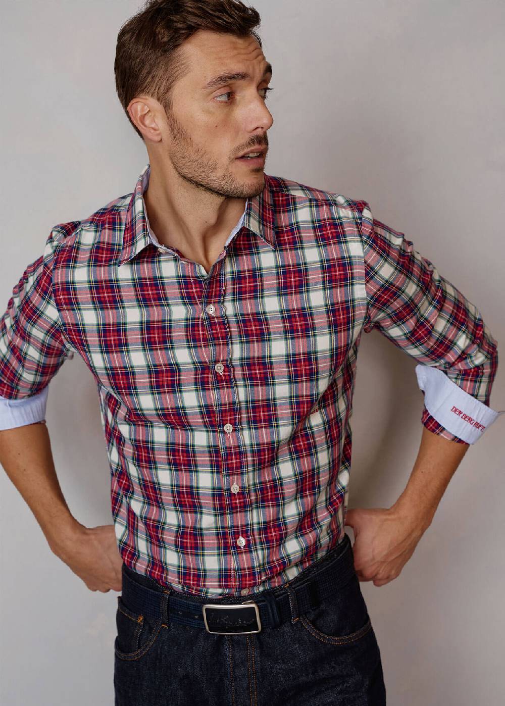 Luis Trenker Camicia Con Motivo A Quadri Lubodo