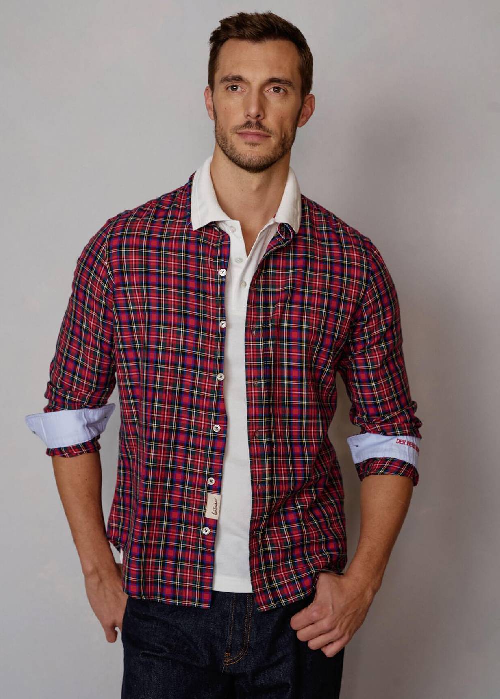 Luis Trenker Camicia con motivo a quadri Lubodo