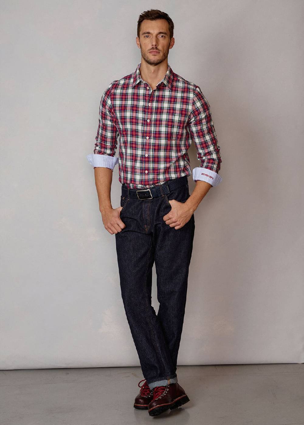 Luis Trenker Camicia con motivo a quadri Lubodo