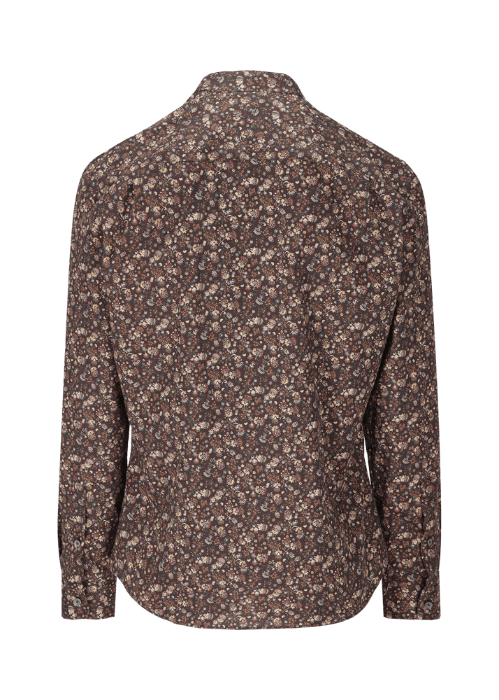 Luis Trenker Camicia Con Motivo Floreale Lubernet