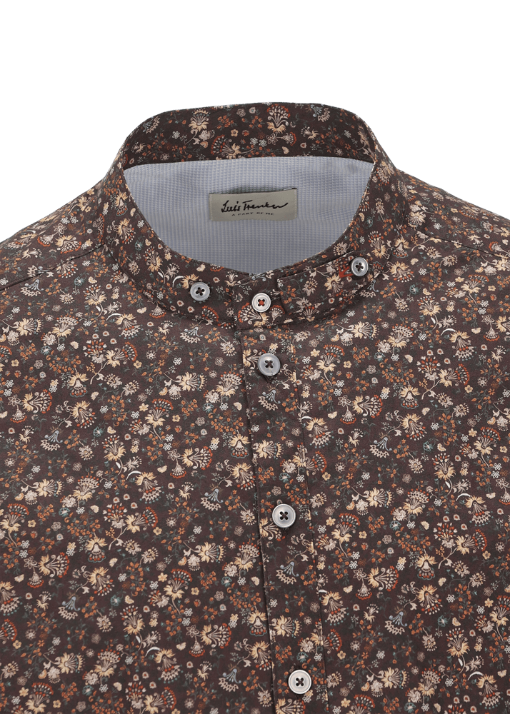 Luis Trenker Camicia Con Motivo Floreale Lubernet