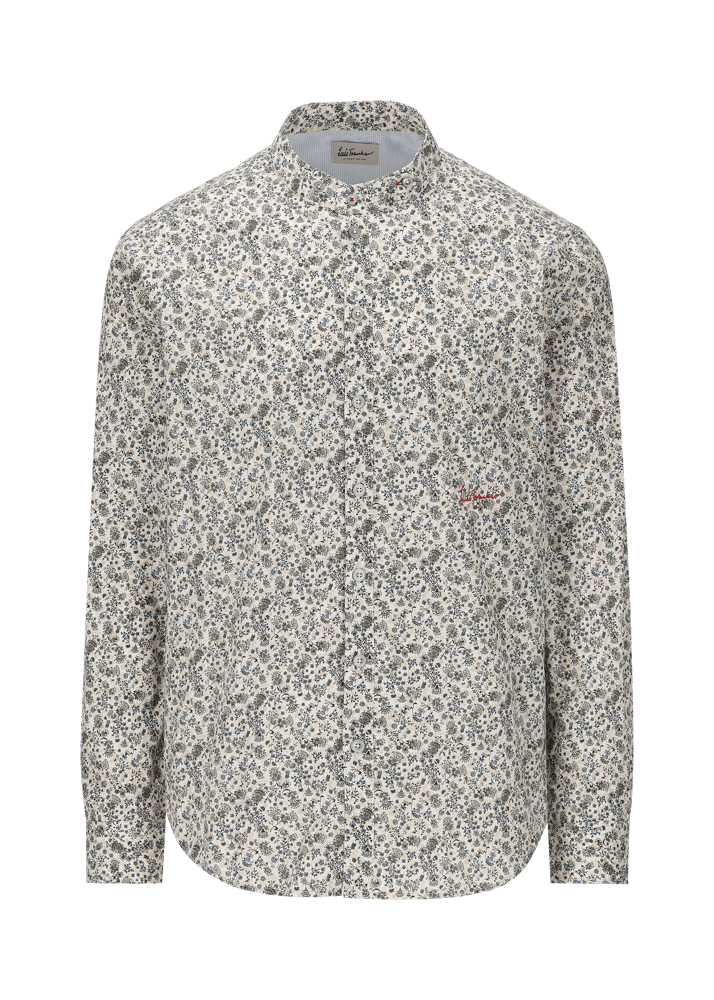 Luis Trenker Camicia Con Motivo Floreale Lubernet