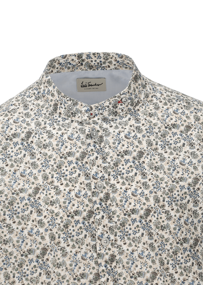 Luis Trenker Camicia Con Motivo Floreale Lubernet