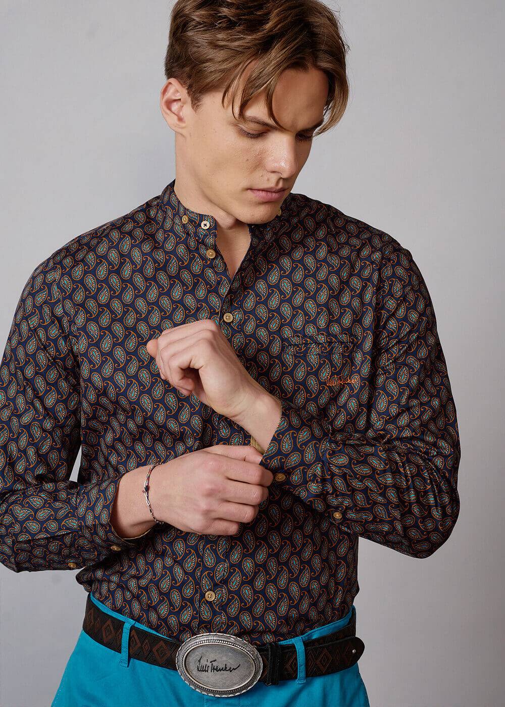 Luis Trenker Camicia Con Stampa Modello Lubernet