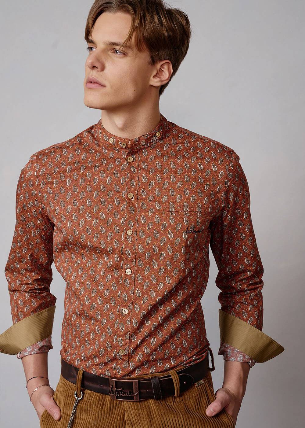 Luis Trenker Camicia Con Stampa Modello Lubernet