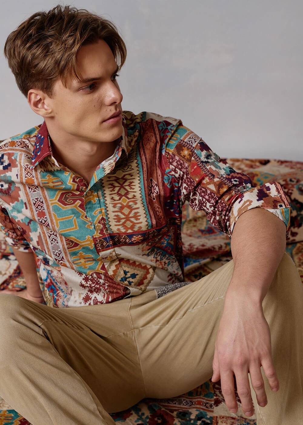 Luis Trenker Camicia Con Stampa Modello Lubodo