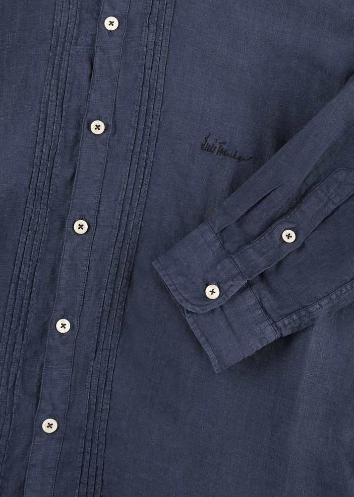 Luis Trenker Camicia In Lino Modello Lubarnay
