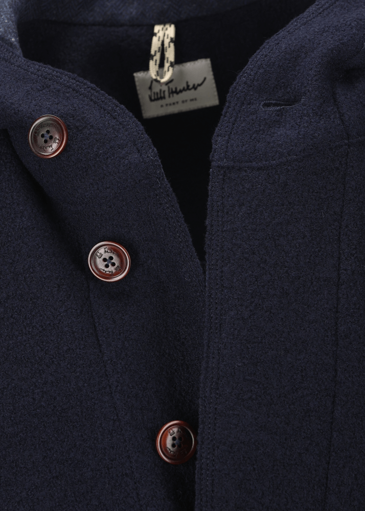 Luis Trenker Cappotto Caban In Lana Follata Lualex