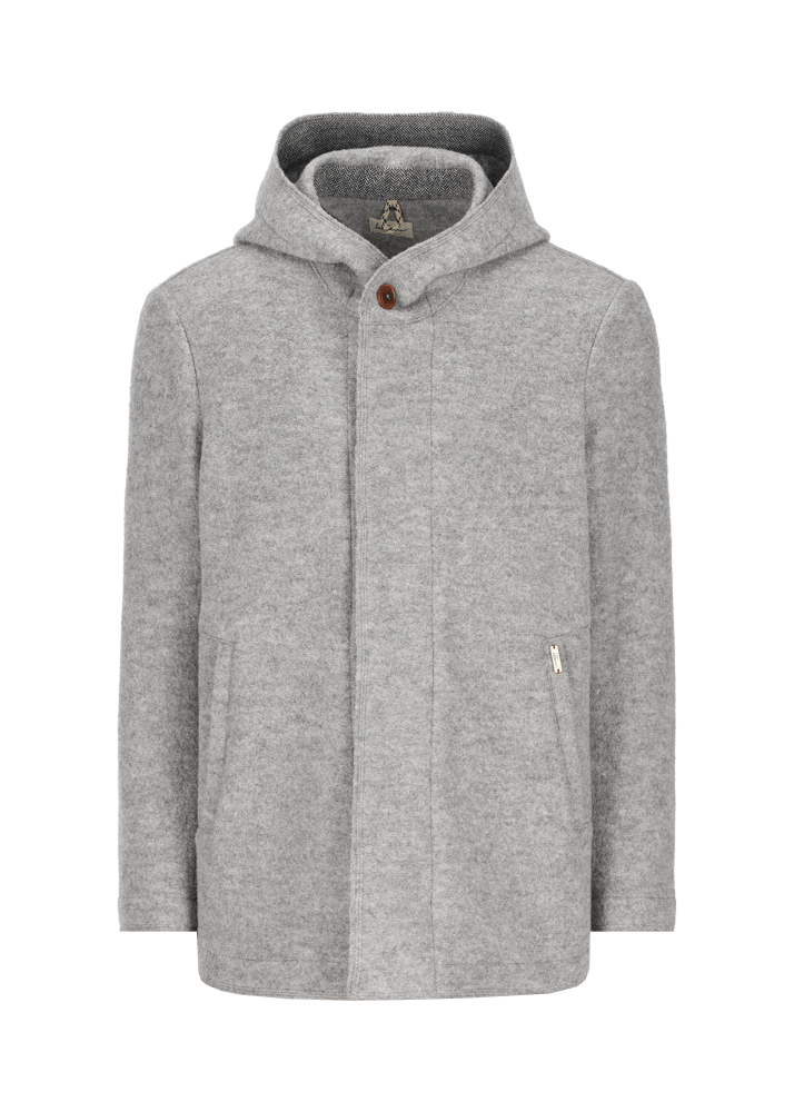 Luis Trenker Cappotto Caban In Lana Follata Lualex