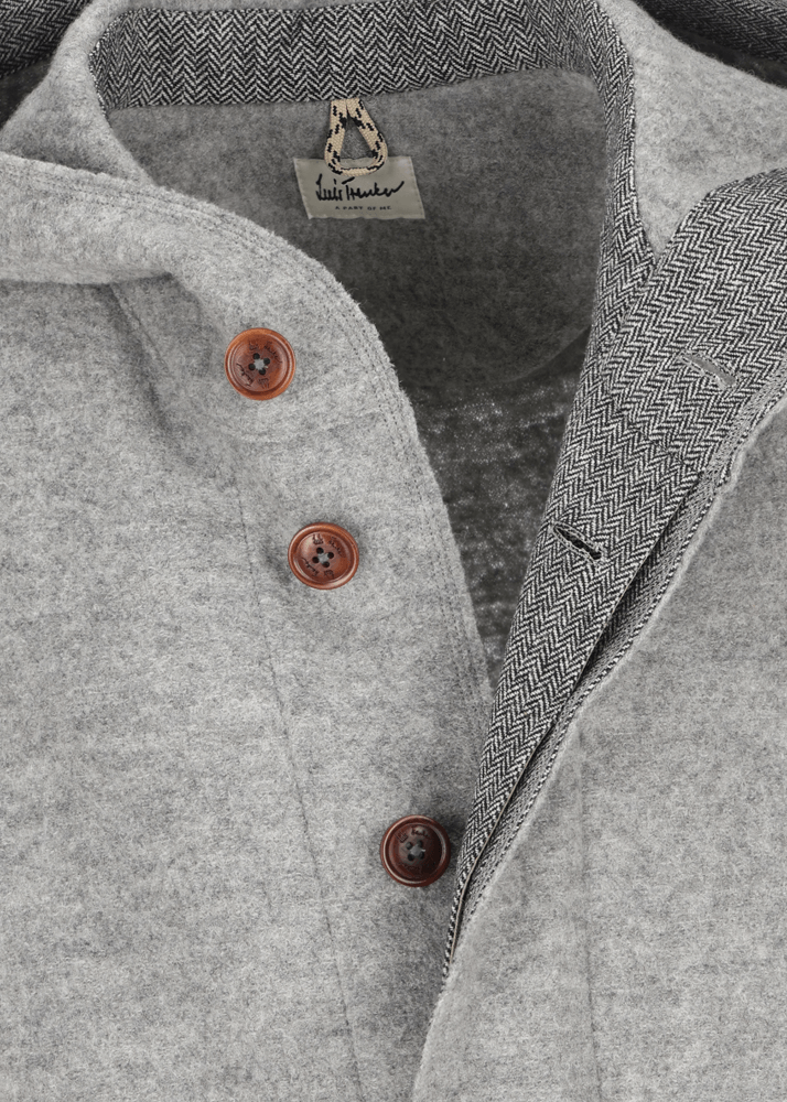 Luis Trenker Cappotto Caban In Lana Follata Lualex