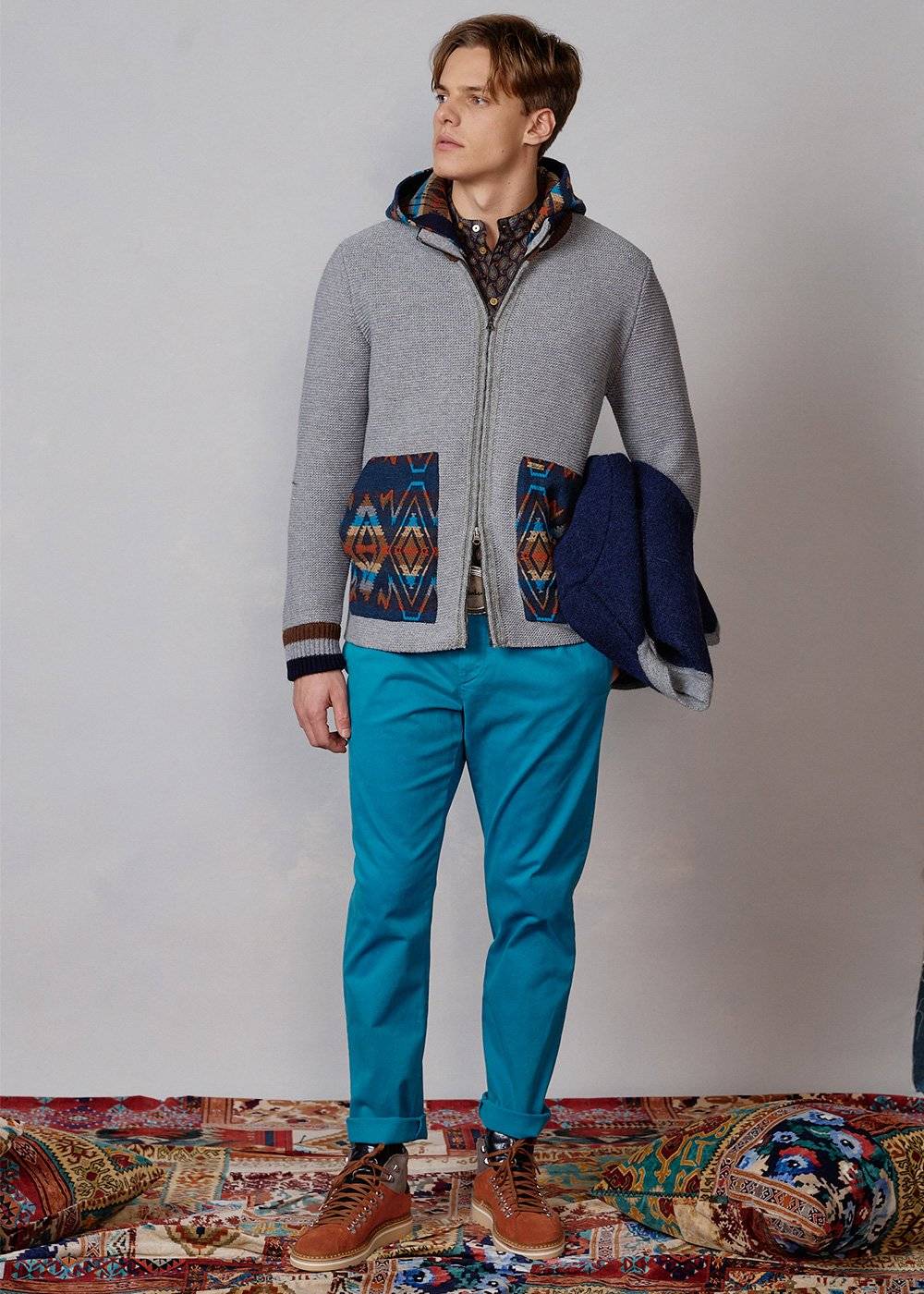 Luis Trenker Cardigan con cappuccio modello Lutor