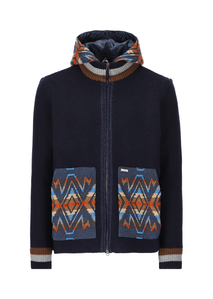 Luis Trenker Cardigan con cappuccio modello Lutor