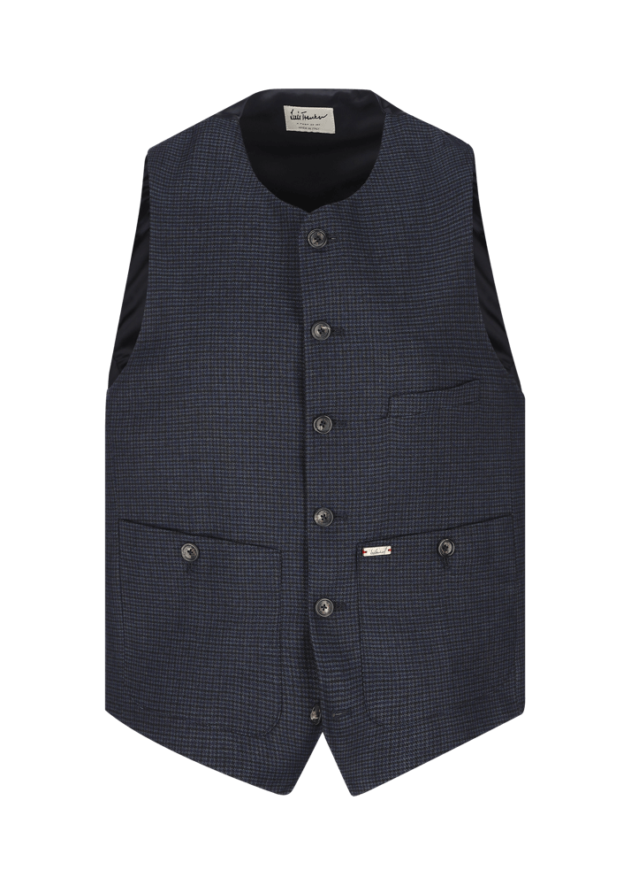 Luis Trenker Gilet con motivo pied-de-poule Lusven