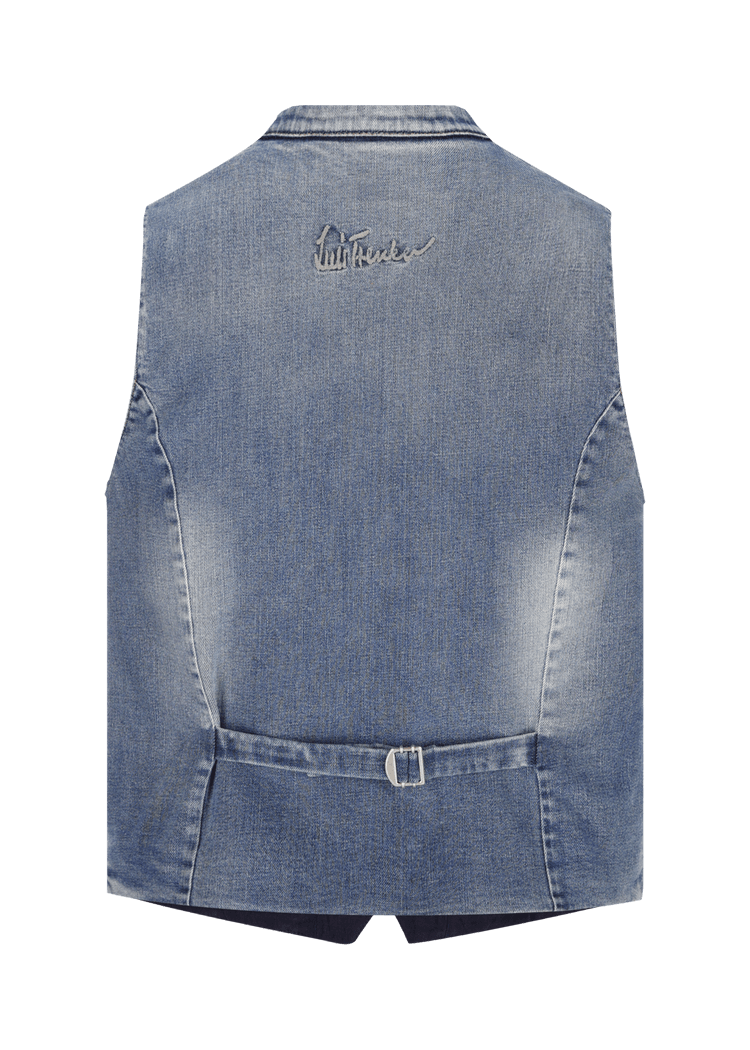 Luis Trenker Gilet In Denim Modello Lusavio