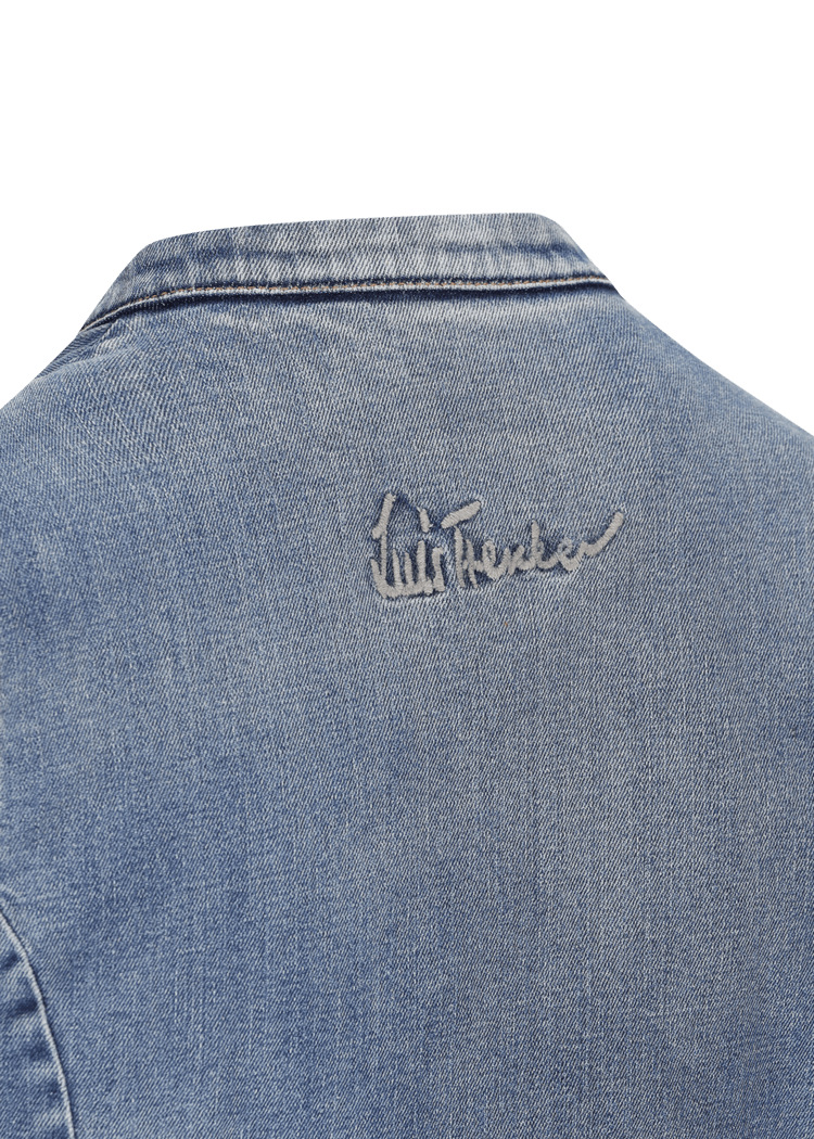 Luis Trenker Gilet In Denim Modello Lusavio