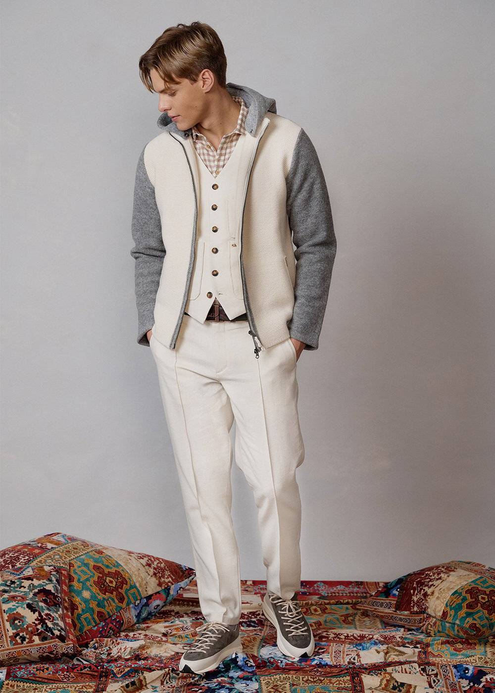 Luis Trenker Gilet In Twill Modello Luseba