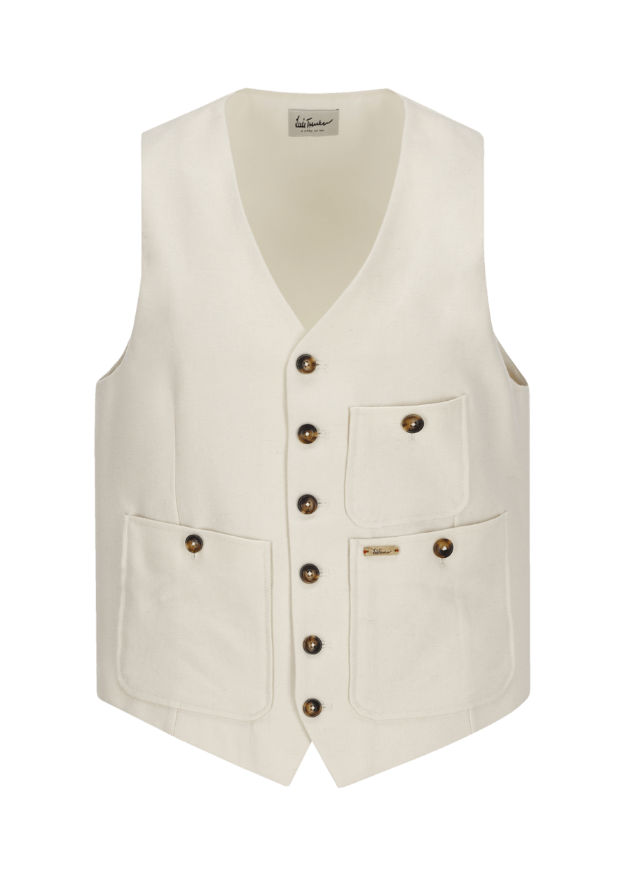 Luis Trenker Gilet In Twill Modello Luseba