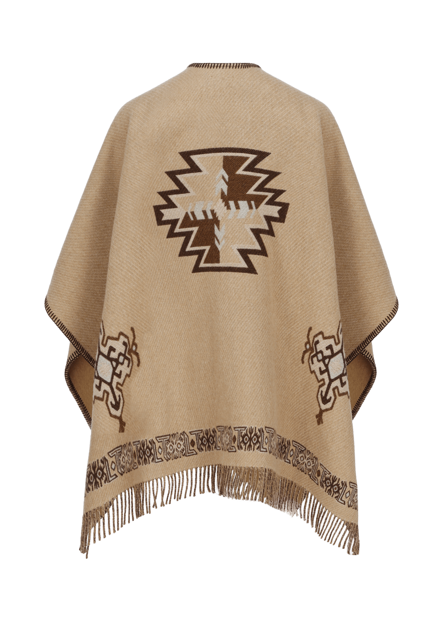 Luis Trenker Mantella Con Frange Modello Lurilussa