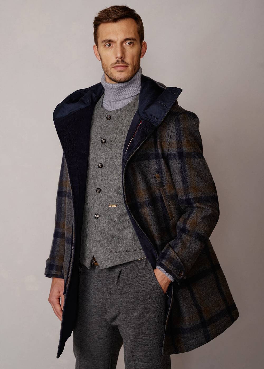 Luis Trenker Parka Con Motivo A Quadri Lujosef